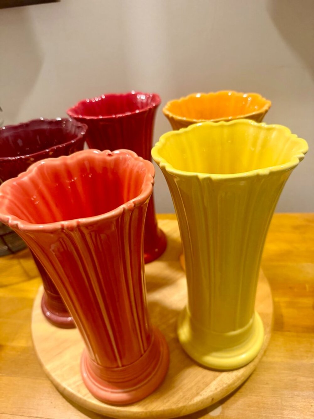 Fiesta Bud Vase Lot of 5 Scarlet Cinnabar Persimmon Sunflower Tangerine